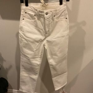 White straight leg madewell jeans